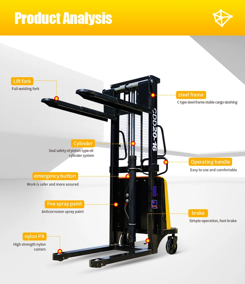 500kg 1000kg Van Self -Loading Semi Electric Stacker Portable Auto Lift Self Loading Pallet Forklift with Lithium Battery